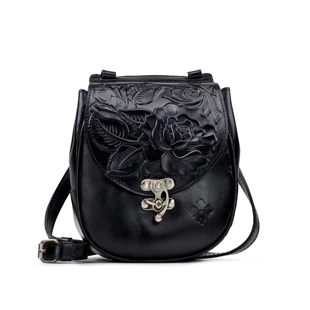 Patricia Nash Salerno Black Tooled Crossbody
